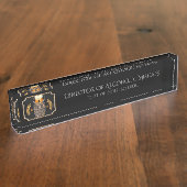 アルコール事故ユーモアのディレクター デスクネームプレート (側面)