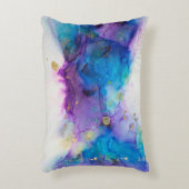 アルコール墨絵画画。抽象芸術。アルコールインキバ アクセントクッション (正面(垂直))