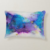 アルコール墨絵画画。抽象芸術。アルコールインキバ アクセントクッション (裏面)