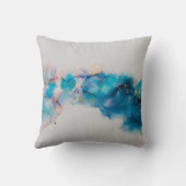 アルコール墨絵画画。抽象芸術。アルコールインキバ クッション (裏面)