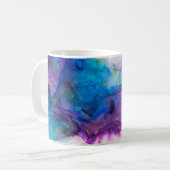 アルコール墨絵画画。抽象芸術。アルコールインキバ コーヒーマグカップ (正面左)