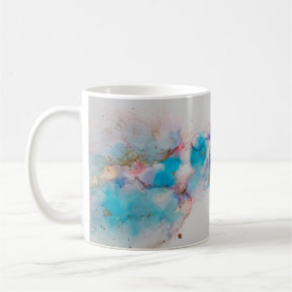 アルコール墨絵画画。抽象芸術。アルコールインキバ コーヒーマグカップ