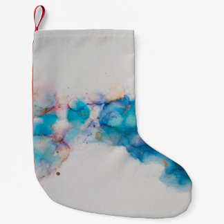 アルコール墨絵画画。抽象芸術。アルコールインキバ スモールクリスマスストッキング