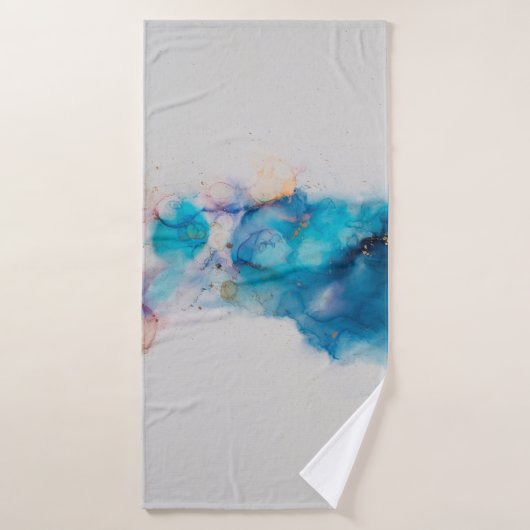 アルコール墨絵画画。抽象芸術。アルコールインキバ バスタオル (バスタオル)