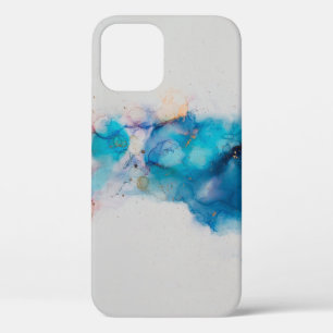 アルコール墨絵画画。抽象芸術。アルコールインキバ iPhone 12ケース
