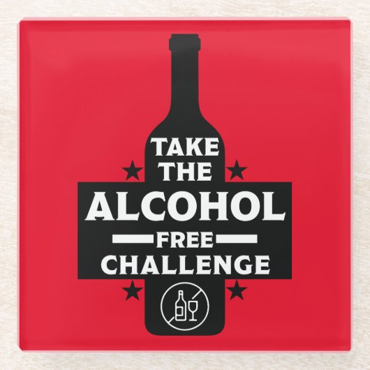 アルコール抜きで地味な ガラスコースター (正面)