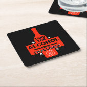 アルコール抜きで地味な スクエアペーパーコースター (アングル)