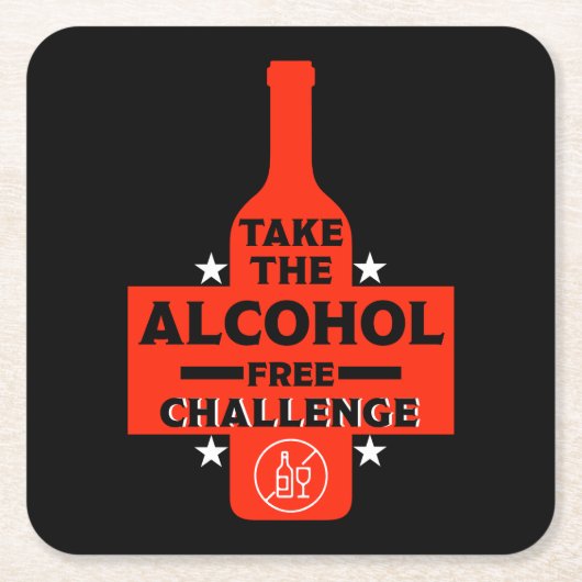 アルコール抜きで地味な スクエアペーパーコースター (正面)