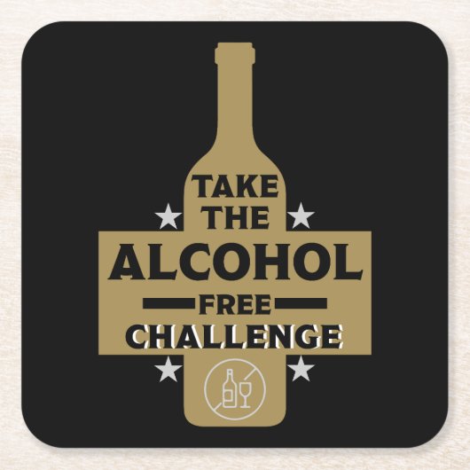 アルコール抜きで地味な スクエアペーパーコースター (正面)