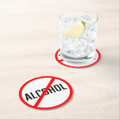 アルコール禁止標識なし |ラウンドコカスタムースター ラウンドペーパーコースター (インサイチュ)