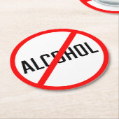 アルコール禁止標識なし |ラウンドコカスタムースター ラウンドペーパーコースター (アングル)