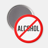 アルコール赤色の禁酒記号なし |マグネット マグネット (正面/裏面)