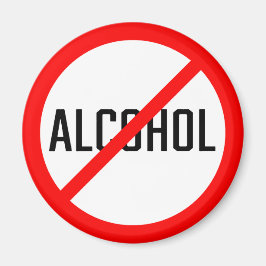 アルコール赤色の禁酒記号なし |マグネット マグネット