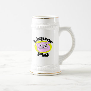 アルコール飲料のブタステイン ビールジョッキ