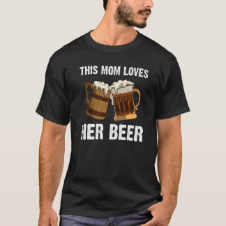 アルコール飲料を飲むママ用ビール Tシャツ