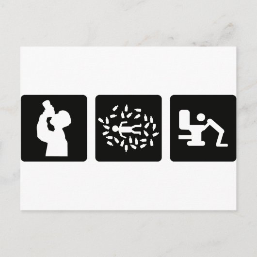 アルコール アルキ 酒飲み ポストカード (正面)