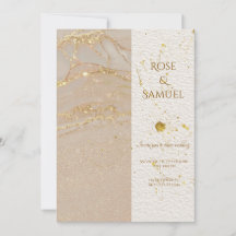 アルコール インク グリッター シック ウェディング 招待状