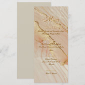 アルコール インク ピンク グリッター ゴールド エレガント フラット メニュー (正面/裏面)