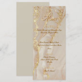 アルコール インク ピンク グリッター ゴールド エレガント フラット メニュー (正面/裏面)