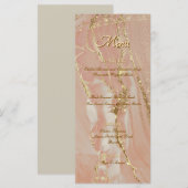 アルコール インク ピンク グリッター ゴールド エレガント フラット メニュー (正面/裏面)