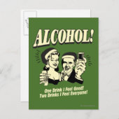 アルコール: 1杯お飲み感じよ ポストカード (正面/裏面)