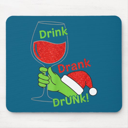 アルコール&amp;しっぽ Drink Drank Drunk! 冗談クリス マウスパッド (正面)