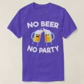 アルコールNoビールNoパーティーアルコ飲ルDesおもしろい Tシャツ (デザイン正面)