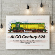 アルコC-628ディーゼル機関車とアメリカ国旗