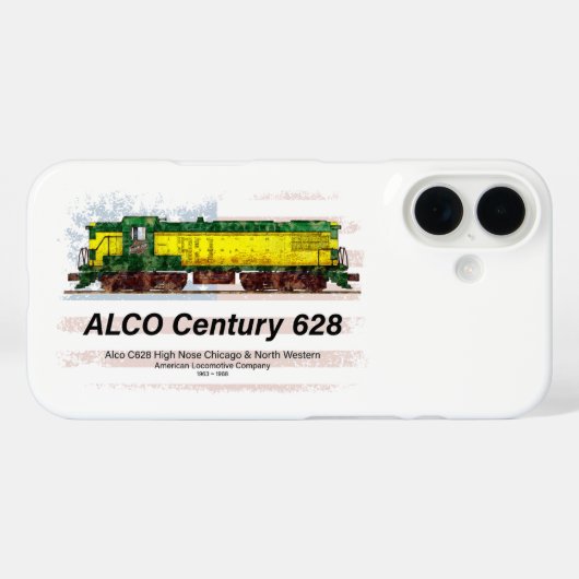 アルコC-628ディーゼル機関車とアメリカ国旗 Case-Mate iPhoneケース (裏面 (横))