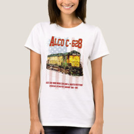 アルコC-628ディーゼル機関車とアメリカ国旗 Tシャツ