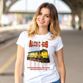 アルコC-628ディーゼル機関車とアメリカ国旗 Tシャツ