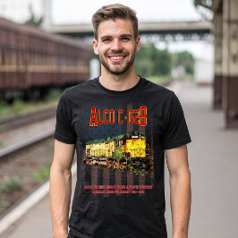 アルコC-628ディーゼル機関車とアメリカ国旗 Tシャツ