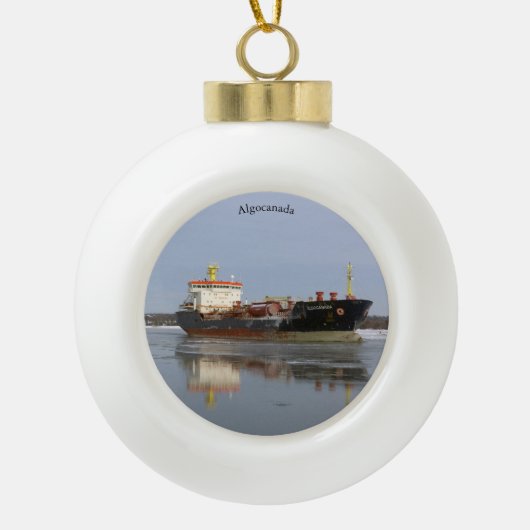 アルゴカナダボールまたはスノーフレークオーナメント セラミックボールオーナメント (正面)