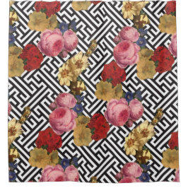 アルゴスの花柄 シャワーカーテン