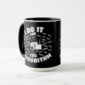 アルゴリズムの黒い背景のためにそれを行う マグカップ (正面左)