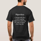 アルゴリズム: 定義される Tシャツ (裏面)