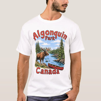 アルゴンキン公園 カナダ ムース風景 Tシャツ