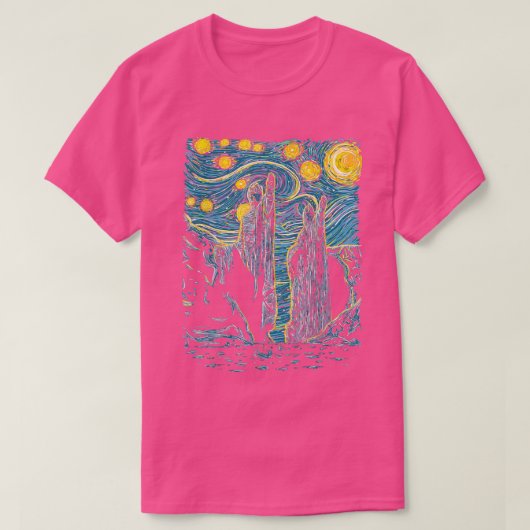 アルゴンナススターリーナイトバンゴッホスタイル Tシャツ (デザイン正面)