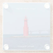 アルゴーマ埠頭灯台のガラスコースター ガラスコースター (裏面)