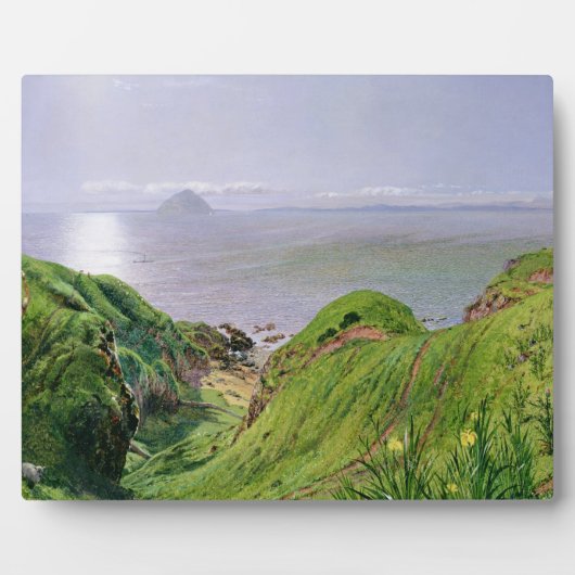 アルサ・クレイグとアラン島の眺め、1860年 フォトプラーク (正面)