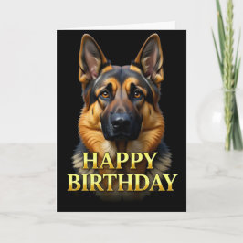 アルザシアン・ドッグの迫力あるクローズアップ 誕生日カード カード
