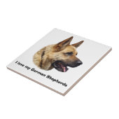 アルザスのジャーマン・シェパードのポートレート タイル (側面)