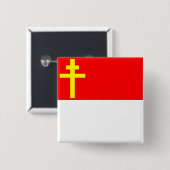 アルザスロレーヌ、フランスのの共和国旗 缶バッジ (正面&裏面)