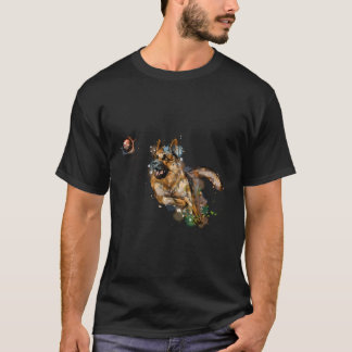 アルザス犬のオーナーの水色ドイツの羊飼い Tシャツ