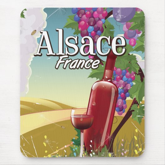 アルザス フランスののんびりした午後 ワインポスター マウスパッド (正面)