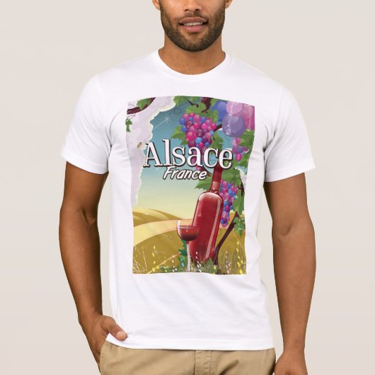 アルザス フランス ゆったりとした午後のワインポスター Tシャツ (正面)