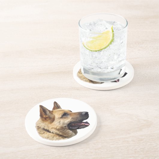 アルザチアンドイツの羊飼いポートレート コースター (側面)