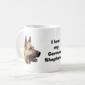 アルザチアンドイツ羊飼い犬ポートレート コーヒーマグカップ (正面左)