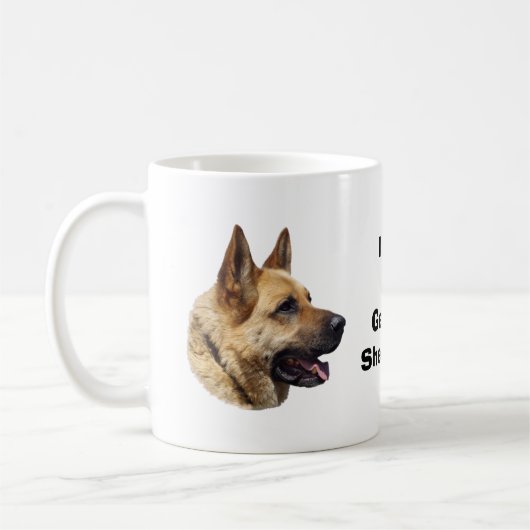 アルザチアンドイツ羊飼い犬ポートレート コーヒーマグカップ (左)