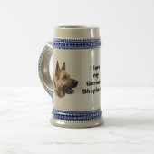 アルザチアンドイツ羊飼い犬ポートレート ビールジョッキ (正面左)